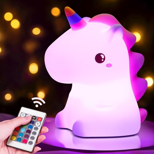One Fire Unicorno Bambini Regalo Battesimo, 16 Colori 5 Dimmerabile...