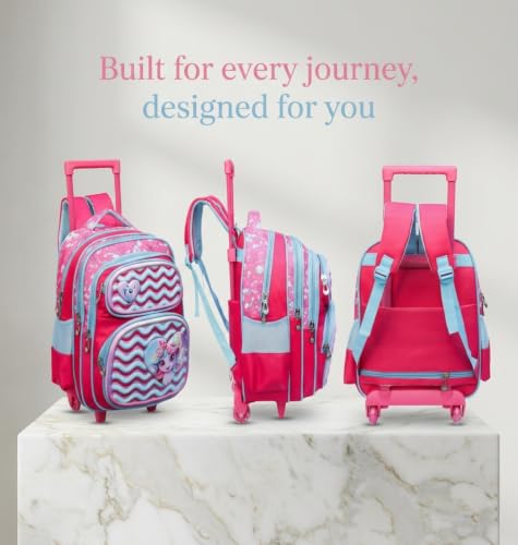 Image of ADSON 3D Embossed School Trolley Bag Large School Bag for Boy Girl, Kids School Bag, Travel Backpack for Girl Boy, Ideal for Children Trolley 16 Inch Water Resistant