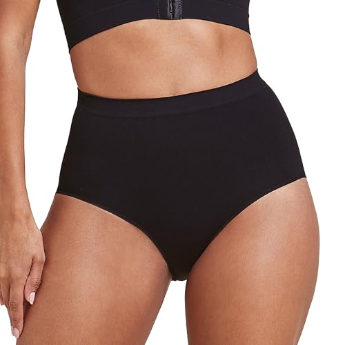 Calcinha Básica Cintura Alta com Fundo de Algodão – Modela Sem Compressão e Com Conforto – Tecido Respirável – Preto – Tamanho G – Plié