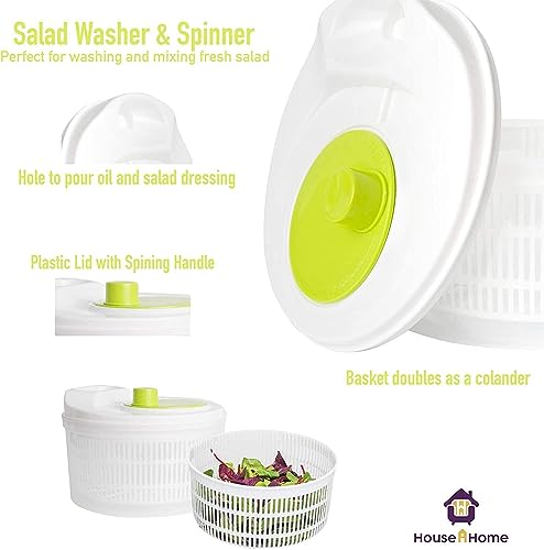 Way Betta Large Salad Spinner Tosser Leaf Dryer Lettuce Veg Drainer Dressing Herb Water & Colander Multifunctional Dehydrator for Drain Leafy Vegetables - Image 4