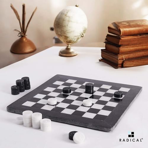 Radicaln Marble Checkers Board Game 15 pulgadas miniatura 2
