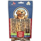 Fresh Farms Braided Collagen Sticks for Dogs 10 Pack - 6 Inches - Long-Lasting Alternative to Bully Sticks, Rawhide-Free Collagen Chews w/Chondroitin & Glucosamine for Joint Support & Dental Health