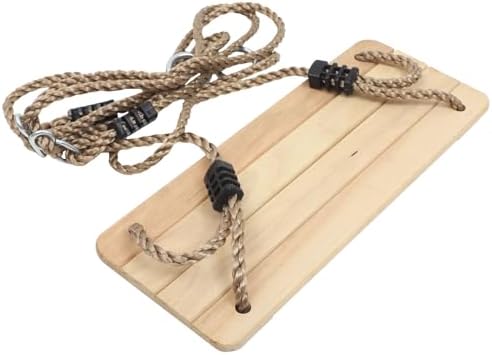 Milisten Wooden Hanging Swing for Pine Wood Outdoor and Indoor Swing Seat Suitable for Garden and Backyard Play