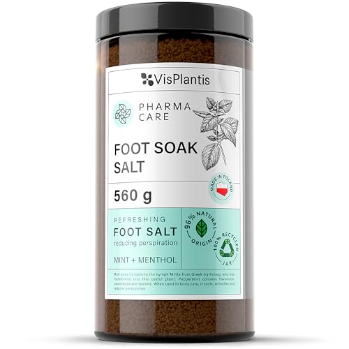 Vis Plantis Sales para Pies con Menta y Mentol 560g - Reduce Sudoración, Suaviza Piel Dura y Alivia Dolor - Baño Exfoliante Refrescante, Desodorante Natural para Pies Cansados
