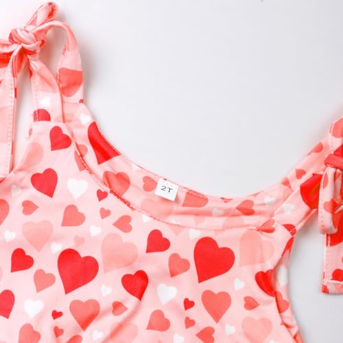 Image of Toddler Girls Clothes Summer Short Set Outfit Tie Knot Shoulder Sleeveless Ruffle Tops and Shorts 2PC Clothing Set