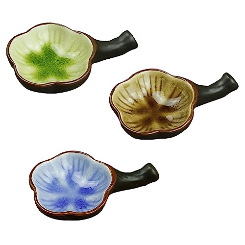 HAMILO 筆置き 書道 硯 水彩 絵の具 コンパクト セラミック 梅モチーフ 3色セット