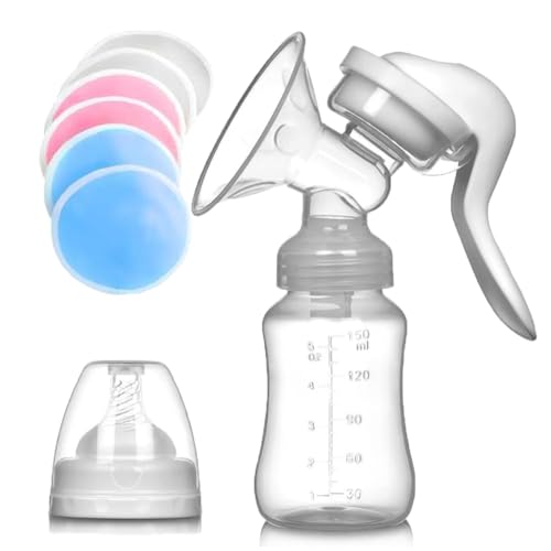 Tire Lait Manuel + 6 coussinets d'allaitement réutilisables - Tire Lait Facile À Utiliser - Design Sympa et...