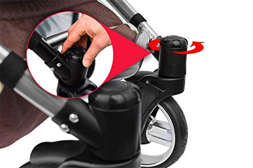 Skyline 3-in-1 Combi-kinderwagen met aluminium frame, babybedje, sportbuggy-bevestiging en babyautostoeltje (ISOFIX) - Afbeelding 4