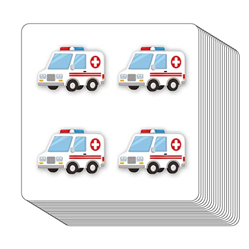 Ambulance Stickers 1in for Scrapbooking, Arts, Craft, Kids DIY, Calendars Journals 80-Pack