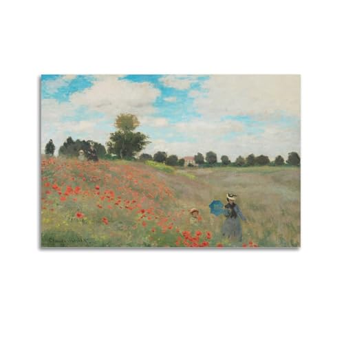 Toile Claude Monet Les Coquelicots poésie et nature impressionniste 50x75