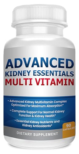 Advanced Kidney Essentials Multivitamin. Kidney Support Supplement for Complete Kidney Health. Kidney Health Supplement with Renal Vitamins 90 Caps