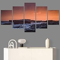 SIGNWIN 5 Panel Canvas Wall Art Landscape Mountain for Home Decorations Ready to Hang - 60