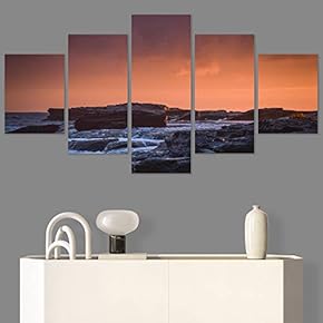 SIGNWIN 5 Panel Canvas Wall Art Landscape Mountain...