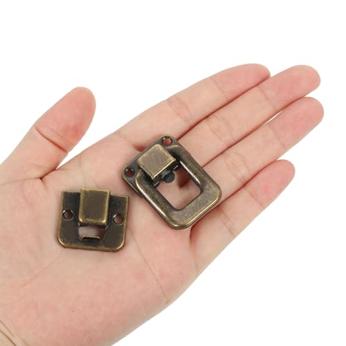 Image of PATIKIL Toggle Catch Lock 1.6 inch x 1 inch, 18 Pack Metal Buckle Hasp Lock Latch Clasp for Jewelry Box Wooden Case Decoration, Bronze