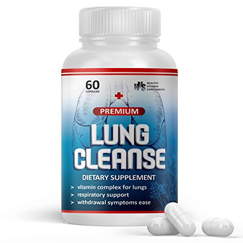 Lung Cleanse Capsules - Organic Lung Health Supplements - 10 Herbs - Elecampane, Lobelia - Deep Breathing Supplement (60 Capsules)