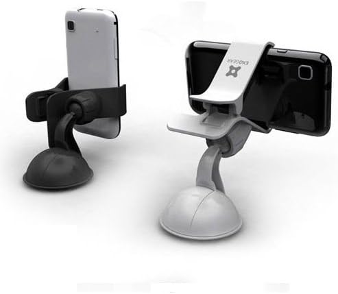 Miniatura 2 de E393 - Soporte para teléfono inteligente, color blanco, con clip para varios teléfonos inteligentes, automóviles y escritorio