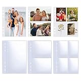 FIVEGOGO 36 Pack Clear Binder Sleeves 1/2/4 Pocket Sheets Protectors for Binder Refill, Photo Card Sticker Postcard Organizer 6 Ring A5 Binder Inserts