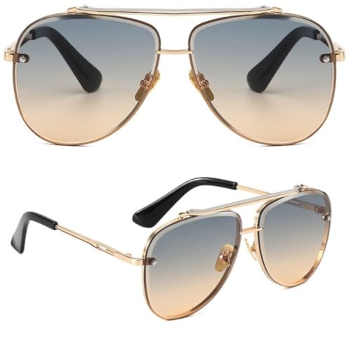 Image of ELEGANTE UV Protected Driving Vintage Pilot Gradient Metal Body Aviator Sunglasses for Men and Women