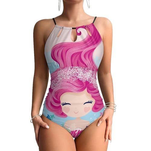 Monokini beachwear haut de gamme sirène rose sculptant pour femme