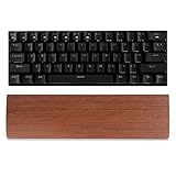 Linkidea Keyboard Wrist Rest, Compact for 61 Keys 60% Gaming Mechanical Keyboard, Wooden Ergonomic Palm Rest, 11.5x3.1 inches / 17mm Thick (Brown)