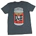 The Simpsons Mens Simpsons Duff Beer T-Shirt - Iconic Brew of Moe’s Tavern Graphic T-Shirt (Charcoal Heather, Large)