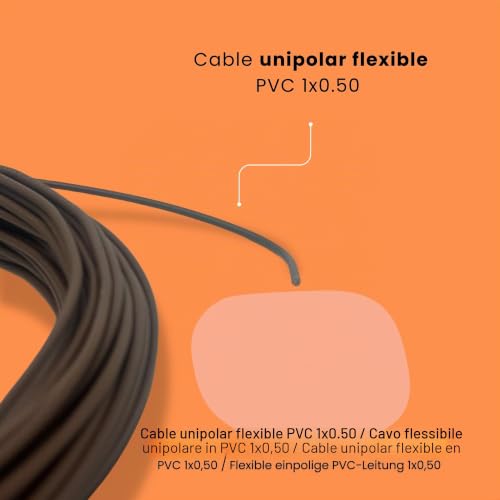 Miniatura 4 de Halotec 25 Metros Cable Unipolar Flexible Aislamiento En Pvc Marrón 1x0,50 Mm Cable Eléctrico Unipolar Marrón 0,50 Mm Cable De Cobre Flexible Cordón Unipolar H05v-K