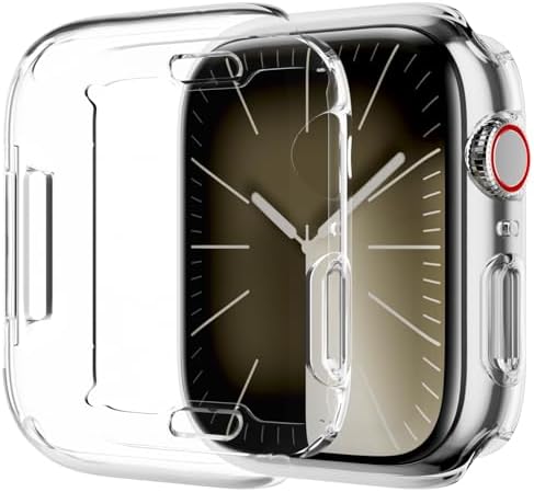Case for Apple Watch Series 9/8/7 45mm, Soft TPU Screen Protector Ultra-Thin Full Face Cover Replacement Bumper Accessories for iPhone Watch iWatch 45mm, Clear
