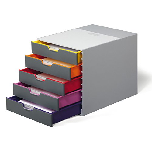 DURABLE | Schubladenbox VARICOLOR® | HxBxT 292 x 280 x 356 mm | 5 Schubladen | grau
