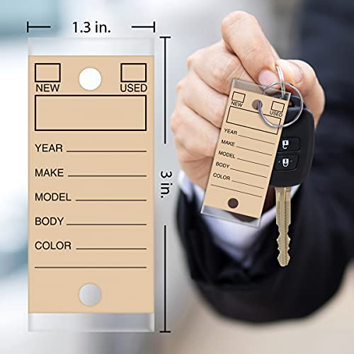Image of Versa-Tags 250 Per Box, Self-Protecting Paper Key Tags with Chrome-Plated Split Rings Perfect for Car Truck Or RV Dealers Tan