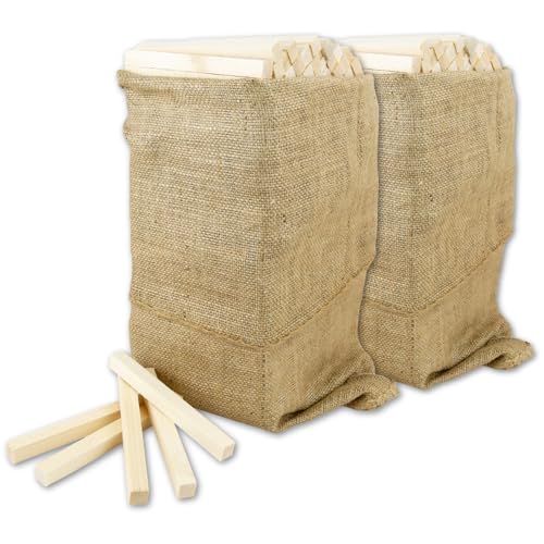 Legnetti Accendifuoco di Abete 100% Naturale, Legna da Ardere Essiccata, per Stufa e Camino a legna, BBQ, 16 cm, 310 pezzi (2 SACCHI - 10KG)