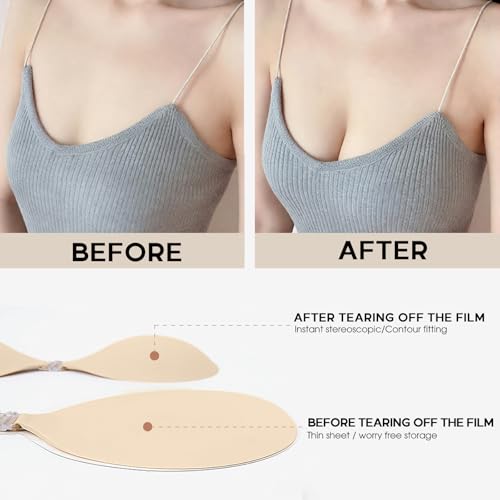 2025 Completely Upgraded Adhesive Bra Invisible Silicone Sticky Bra Push Up Reusable for Women Backless4