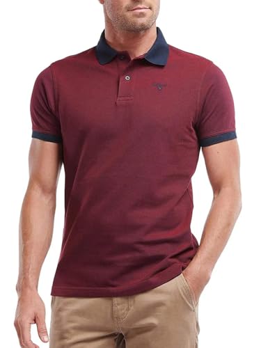 Barbour Essential Sports Mix - Polo para hombre, color rojo oscuro, rojo oscuro, XL