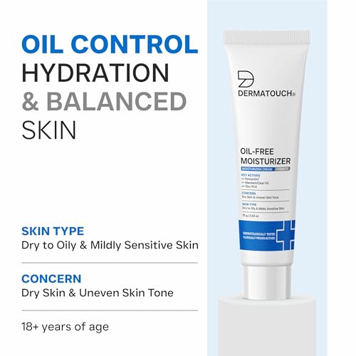 Image of DERMATOUCH Oil-Free Moisturiser - Lightweight Hydration | Non-Greasy Daily Moisture Care | Helps Maintain Skin Balance | 15g