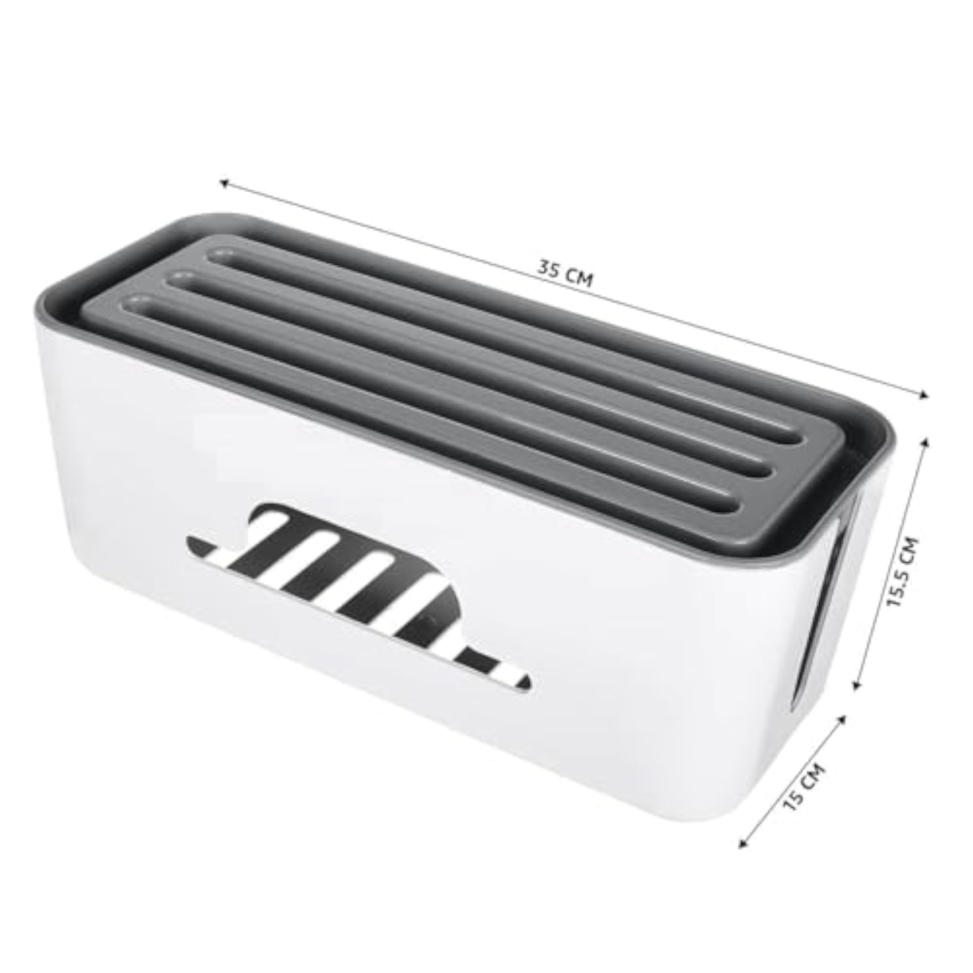 Cable Management Box for Power Strips and Cords, Organizer