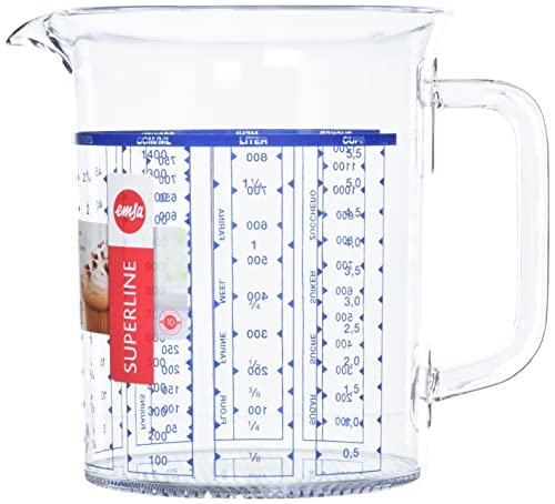 Emsa 2217150000 Superline Pichet mesureur gradué, 1,5l transparent