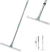 Rodo de Silicone Multiuso com Cabo Extensível 63 - 1,20 cm , Rotação 180°, Ajustável 50 cm de Largura, Rodo Mágico 2 em 1 Multiuso Limpa Vidro Piso Box