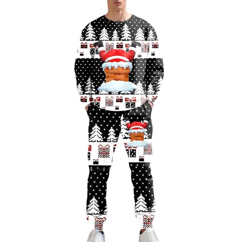 Survêtement homme drôle Noël avec motif 3D sapin et renne