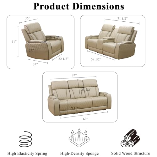 Luxury leather sofa set