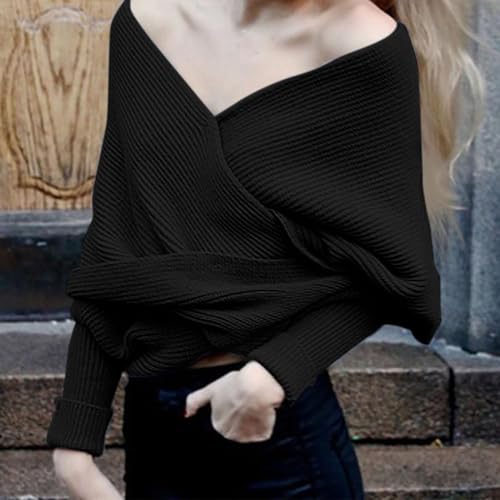 Geenric Womens Knit Sweater Tops Scarf Winter Cable Wrap Shawel Scarf with Sleeves Chunky Long Warm Crochet2