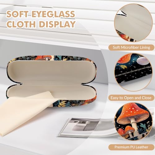 Image of Glasses Case Hard Shell,Portable Protective Eyeglasses Case, Eyeglass Holder Box with Cleaning Cloth,for Women Men