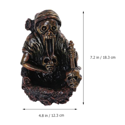 Porte-parfum à reflux tête de mort encens cascade marron