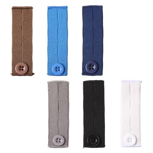 Ximimark 6 pcs Adjustable Elastic Waist Extension Belt for Men and Women - Perfect for Jeans and Pants - Provides Comfortable Fit and Easy Adjustability