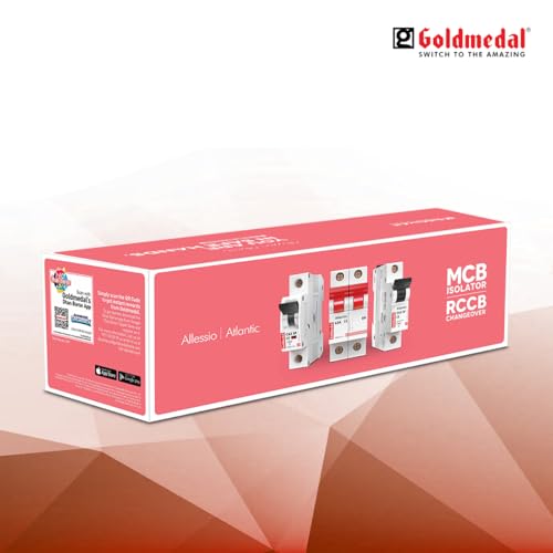 Image of Goldmedal Allessio 40A Dual Pole Changeover Switch MCB | Overload & Surge Protection | Suitable for Home & Office