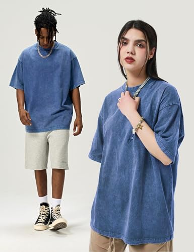 Image of Arssm Men Oversized T Shirts Vintage Tee Loose Fit Short Sleeve Casual Streetwear Baggy Washed Unisex Tops