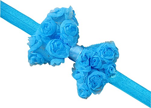 Light Blue Elastic Rose Flower Newborn Baby girl Soft Headband-image-28