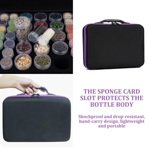 Caja de almacenamiento de semillas portátil morada con botellas y embudo 5