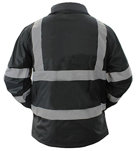 Image of First Class High Visibility Water Resistant Raincoat Jacket and Pant With Reflective Stripes