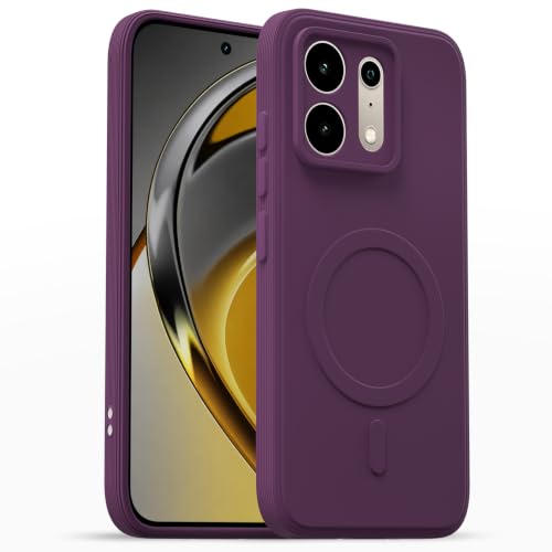 Image of Outlouders Back Cover for Realme P4s 5G | Soft Matte Silicone | Slim Fit | Magnetic-Safe Logo Design (Magnetic-Safe Not Compatible) | Shockproof | Camera Protection Bumper Case (Purple)