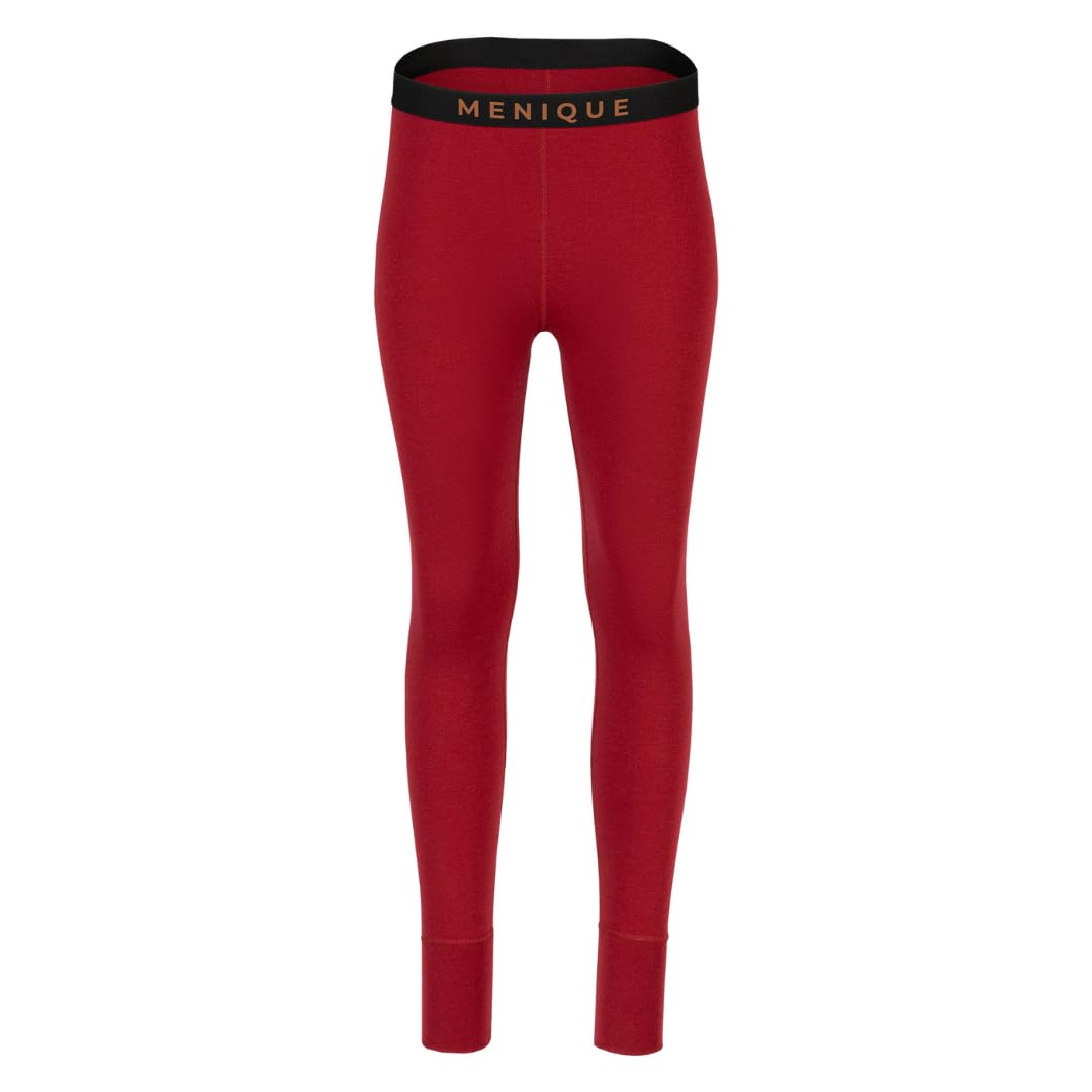 Menique - Leggings da donna per palestra e yoga, in lana merino di peso medio, con cintura Ciliegia reale M