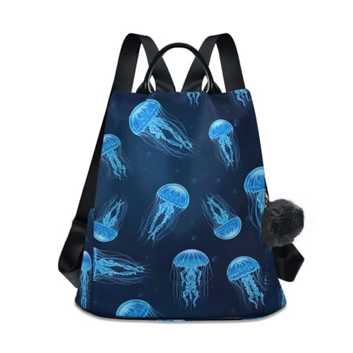 Sac à dos tendance femme Blue Jellyfish avec poignée en cuir et finitions soignées
